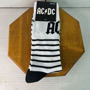 1 Pair of AC / DC‎ one size 7-12 NWT black & white calf high